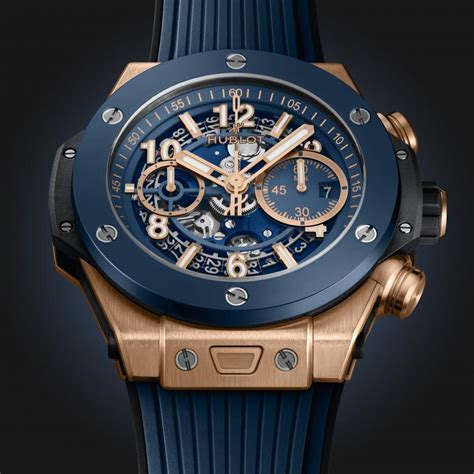 hublot unico king gold blue 45mm|Hublot king gold 44mm.